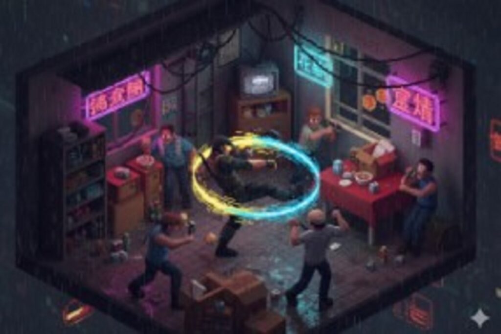 Scène de beat'em up inspiré de The 9th Dragon