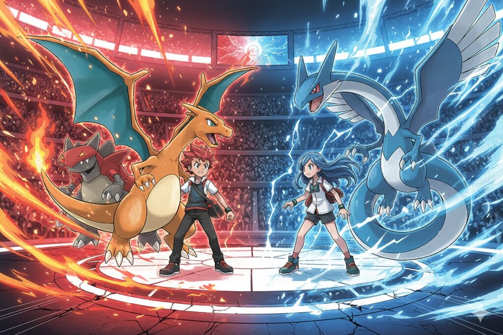 affiche d’un jeu comme Pokémon Champions