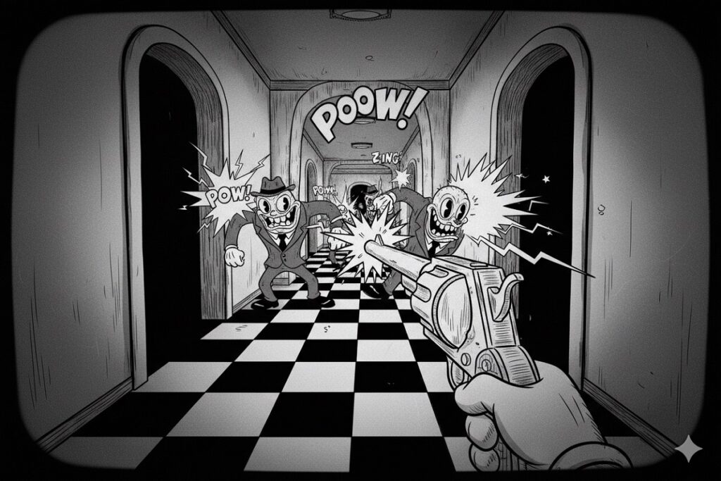 ambiance cartoon d’un FPS comme MOUSE : P.I. for Hire