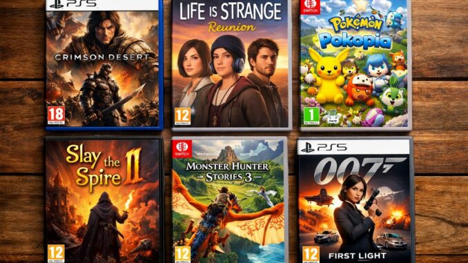 composition de pochettes de 6 jeux vidéo