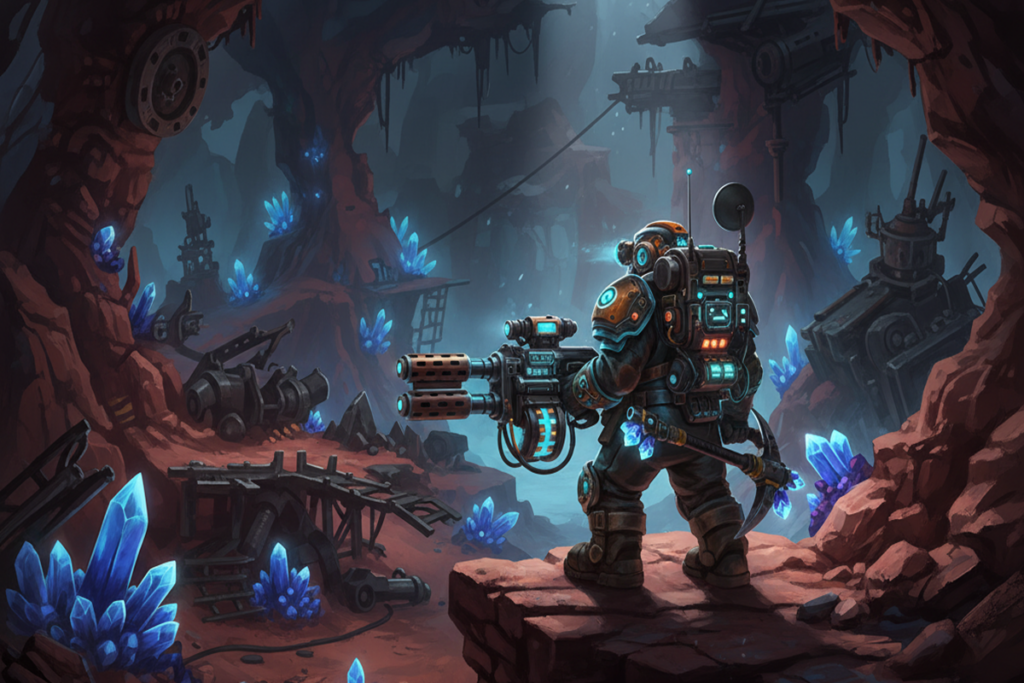 Gameplay d‘un jeu similaire à la saga Deep Rock Galactic