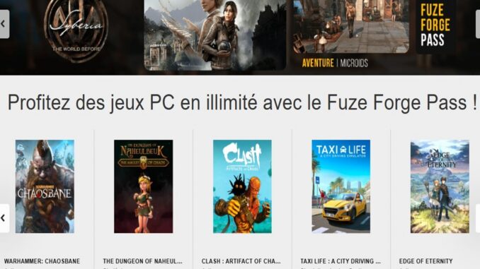 Des jeux vidéo sur Fuze Forge