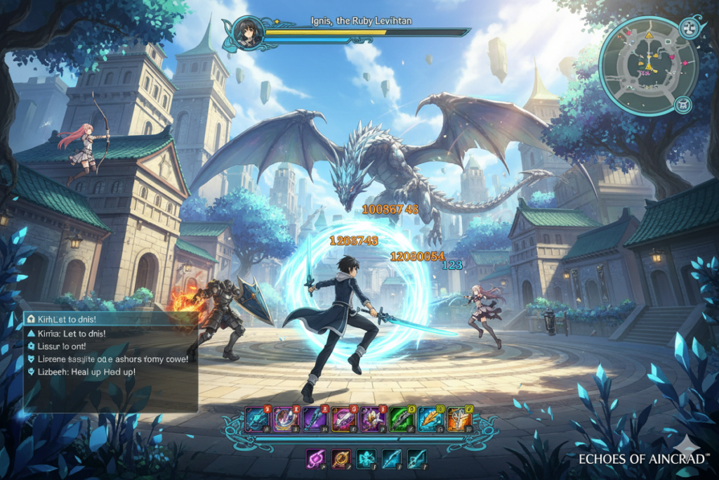 gameplay d’un jeu inspiré de Echoes of Aincrad