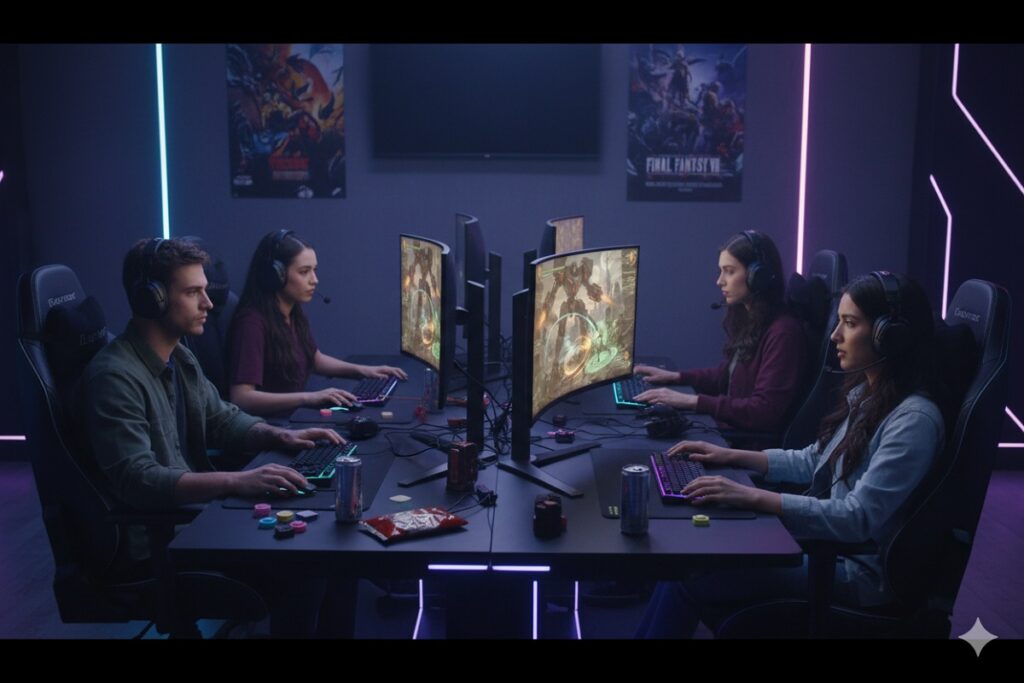 gamers jouant à Final Fantasy VII Remake Part 3 sur PC