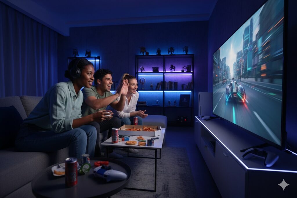 gamers jouant à des jeux PlayStation