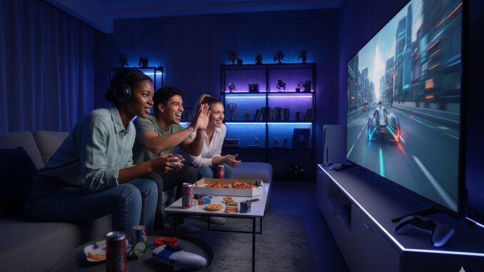 gamers jouant à des jeux PlayStation
