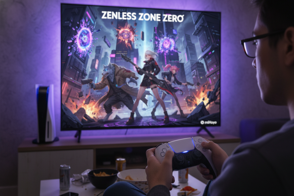 Une personne qui joue à Zenless Zone Zero