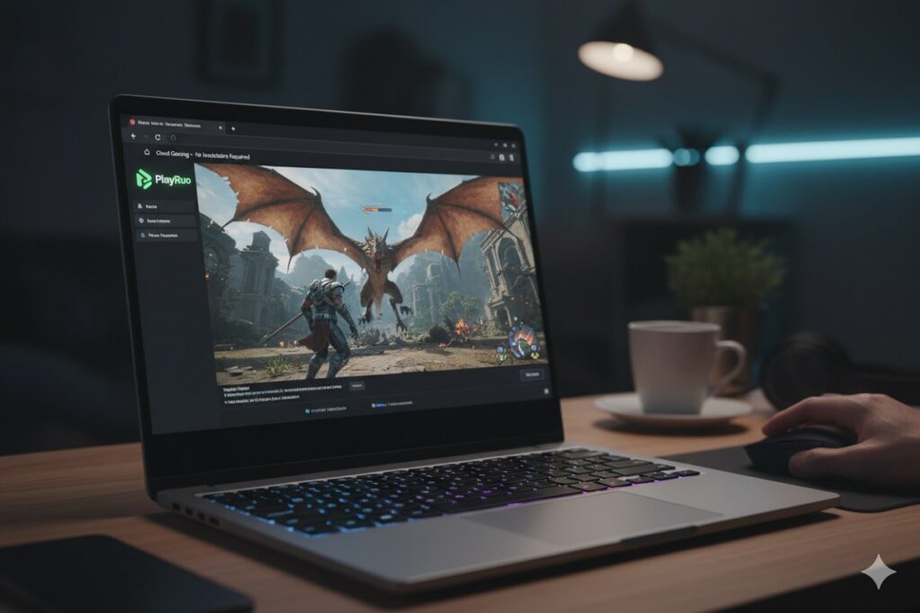 le concept de cloud gaming sans installation de Playruo sur PC