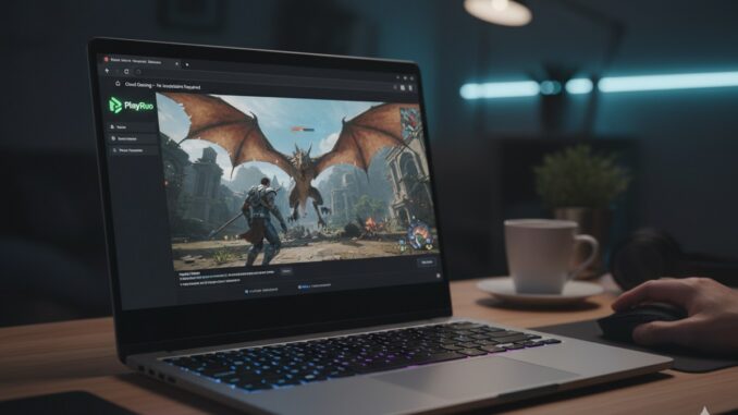 le concept de cloud gaming sans installation de Playruo sur PC