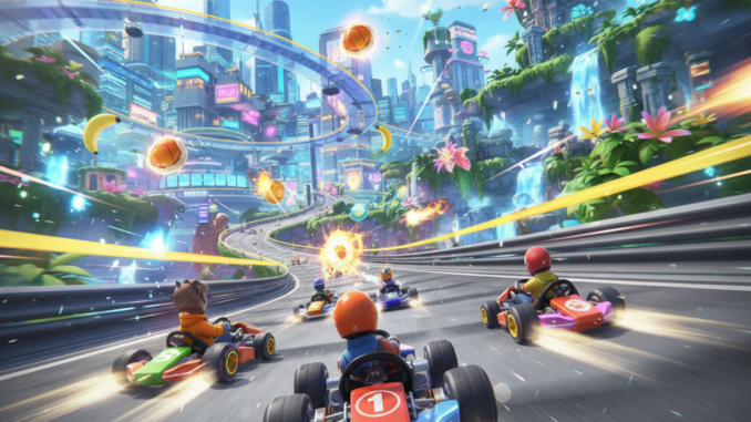 Gameplay d’un jeu de course similaire à Mario Kart World