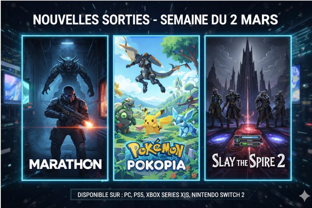 montage artistique de nouvelles sorties jeux vidéo