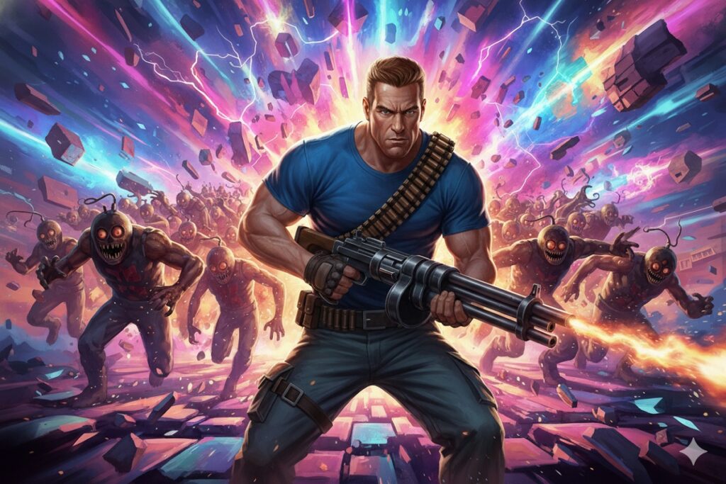 personnage comme celui du jeu Serious Sam : Shatterverse
