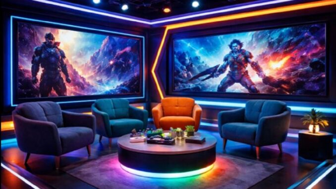 plateau de télévision moderne comme celui de Game One