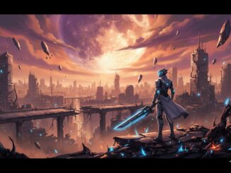 rover face à un paysage urbain comme dans Wuthering Waves