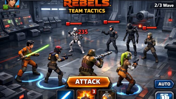 Gameplay d’un jeu mobile comme Star Wars Rebels : Team Tactics