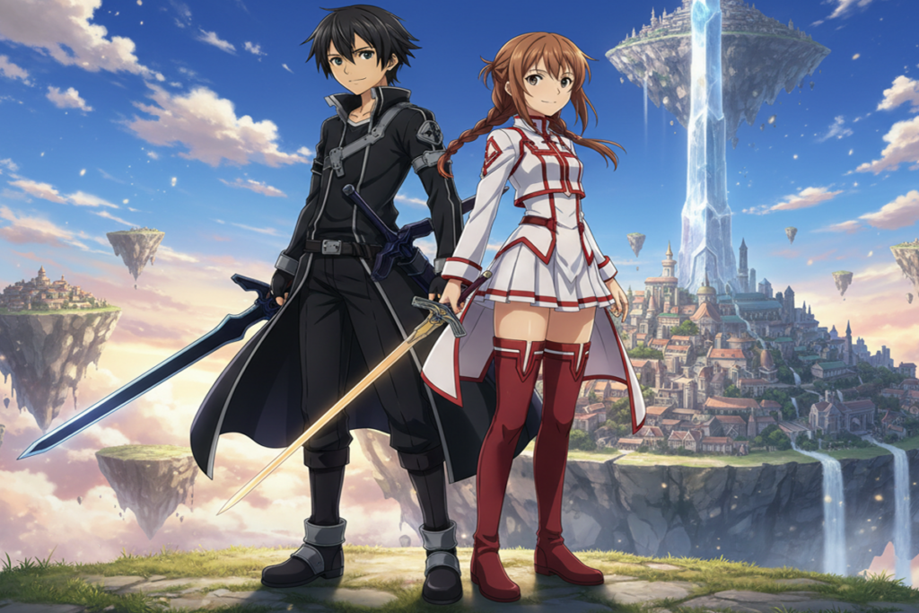 Kirito and Asuna du jeu Sword Art Online