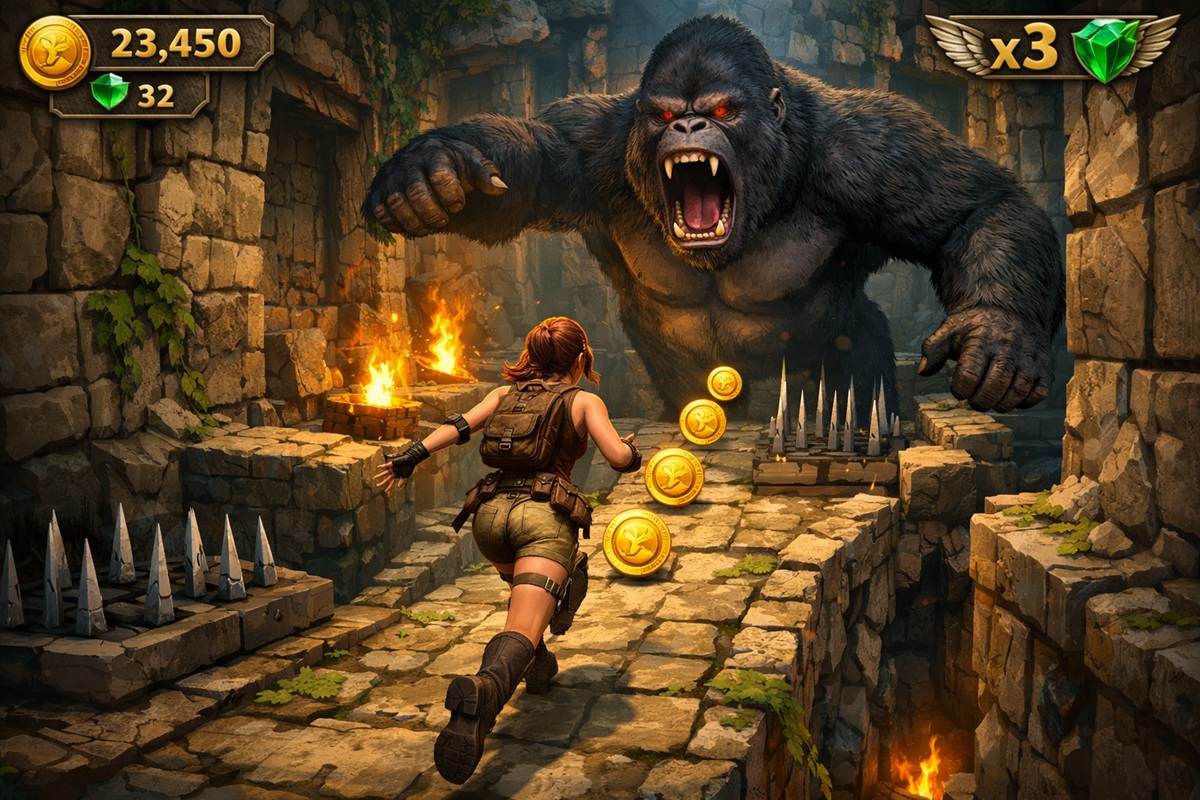 Gameplay d’un endless runner comme Temple Quest