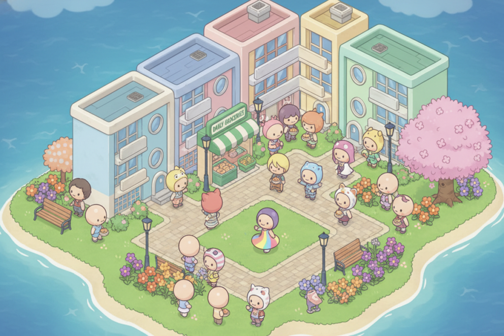 Gameplay d’un jeu similaire à Tomodachi Life : Une vie de rêve