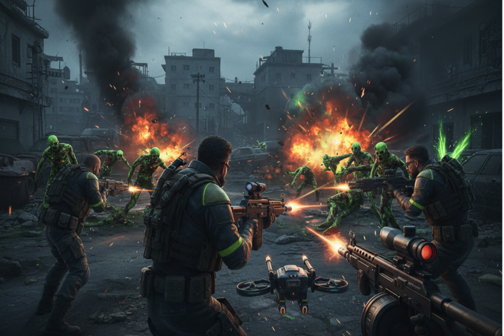 Gameplay d’un jeu similaire à John Carpenter's Toxic Commando