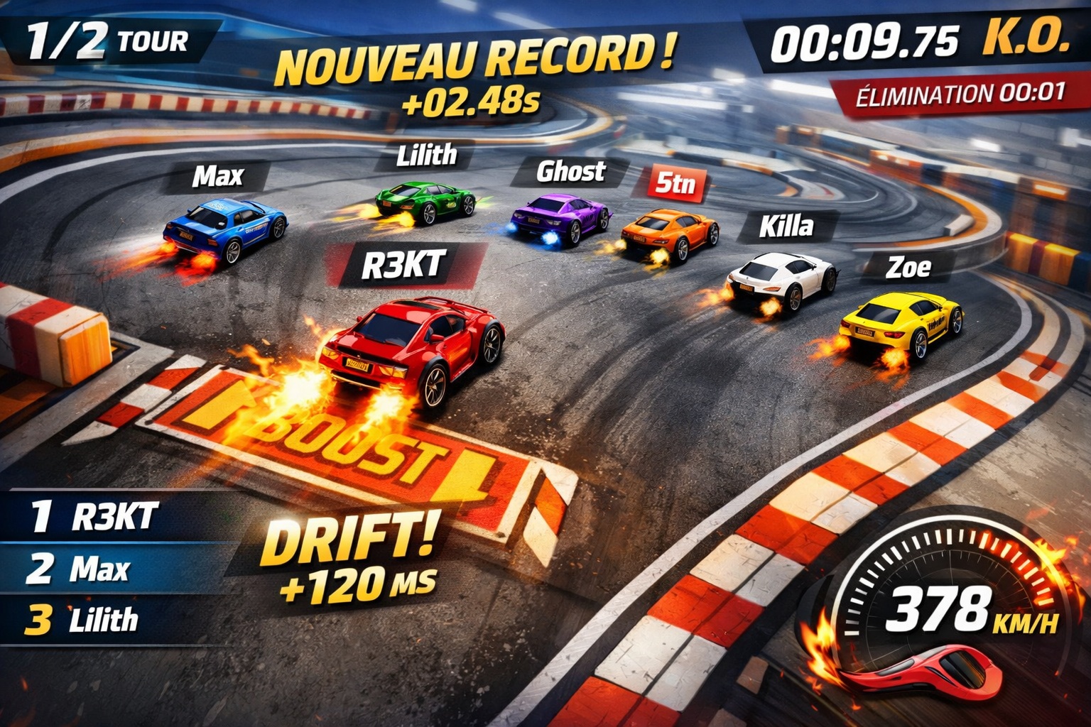 Gameplay d’un jeu de course inspiré de Trackmania Blitz