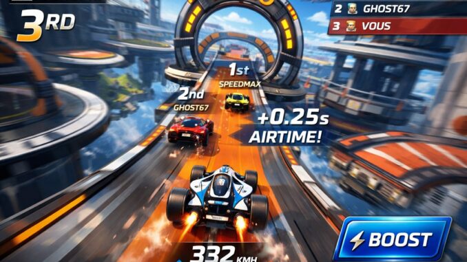 Gameplay d’un jeu de course inspiré de Trackmania Blitz