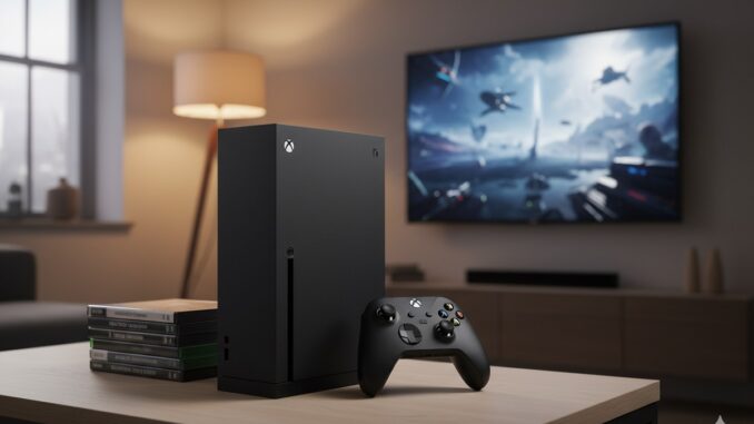 une Xbox, console compatible avec le nouveau projet AAA