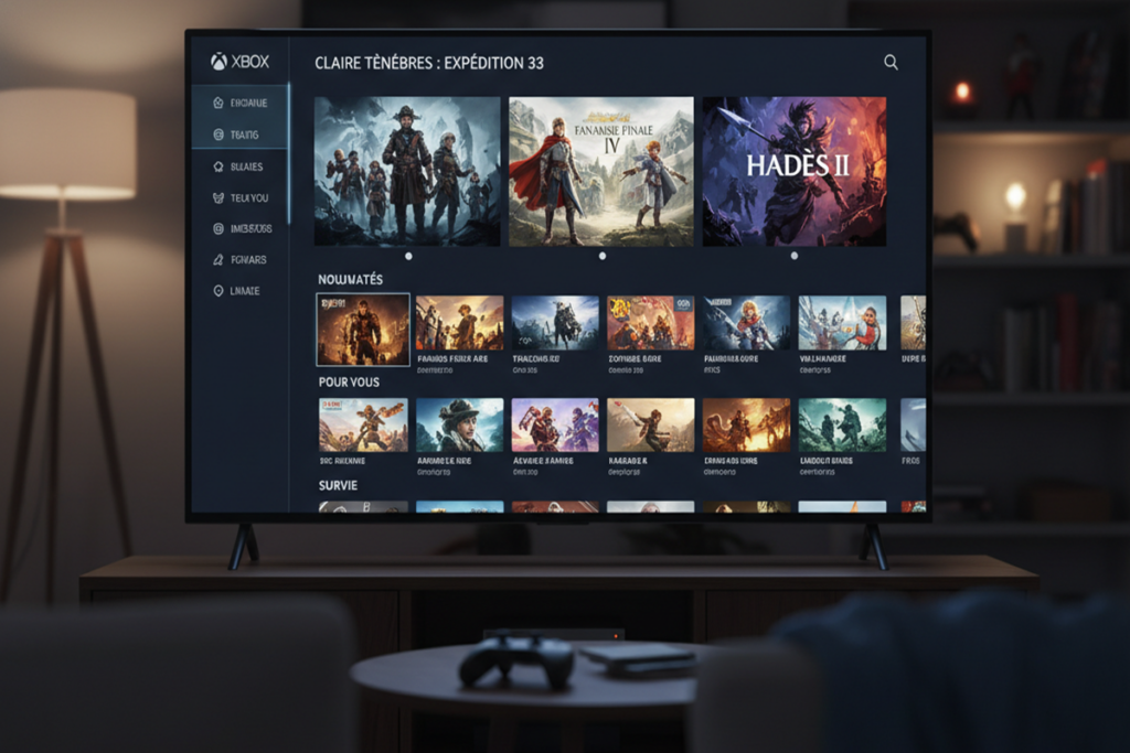 Illustration d’un catalogue de jeux comme le Xbox Game Pass