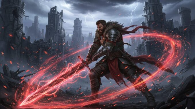 Illustration cinématique de Macduff dans le patch 1.03.00 de Crimson Desert