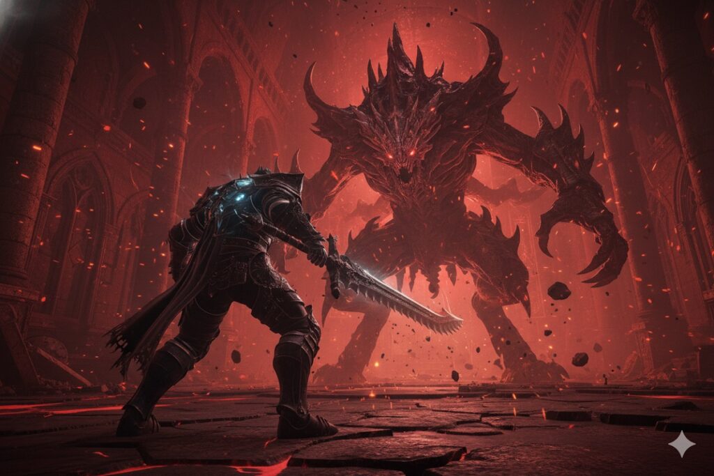  Scène de combat d’un jeu inspiré de Mortal Shell II