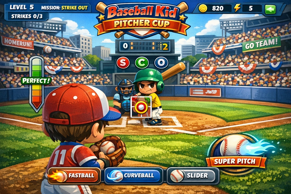 Gameplay d’un jeu mobile comme Baseball Kid Pitcher Cup