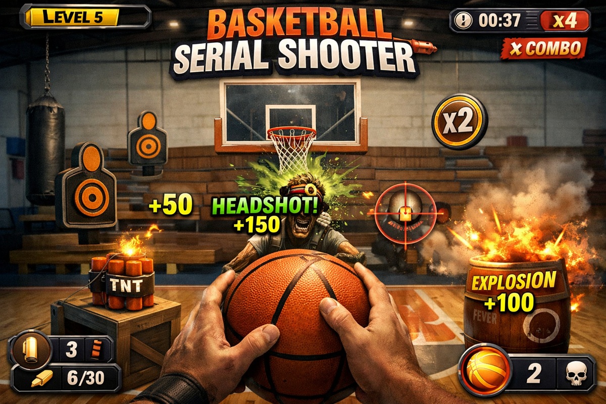 Gameplay d’un jeu mobile comme Basketball Serial Shooter