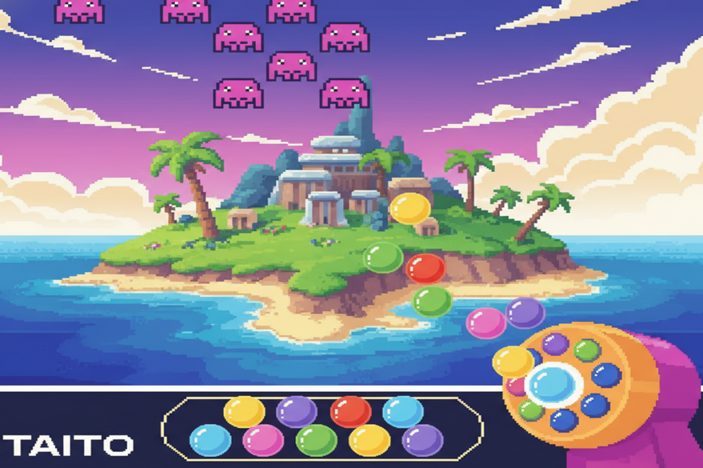 Gameplay d’un jeu de tir similaire à Puzzle Bobble Every Bubble!