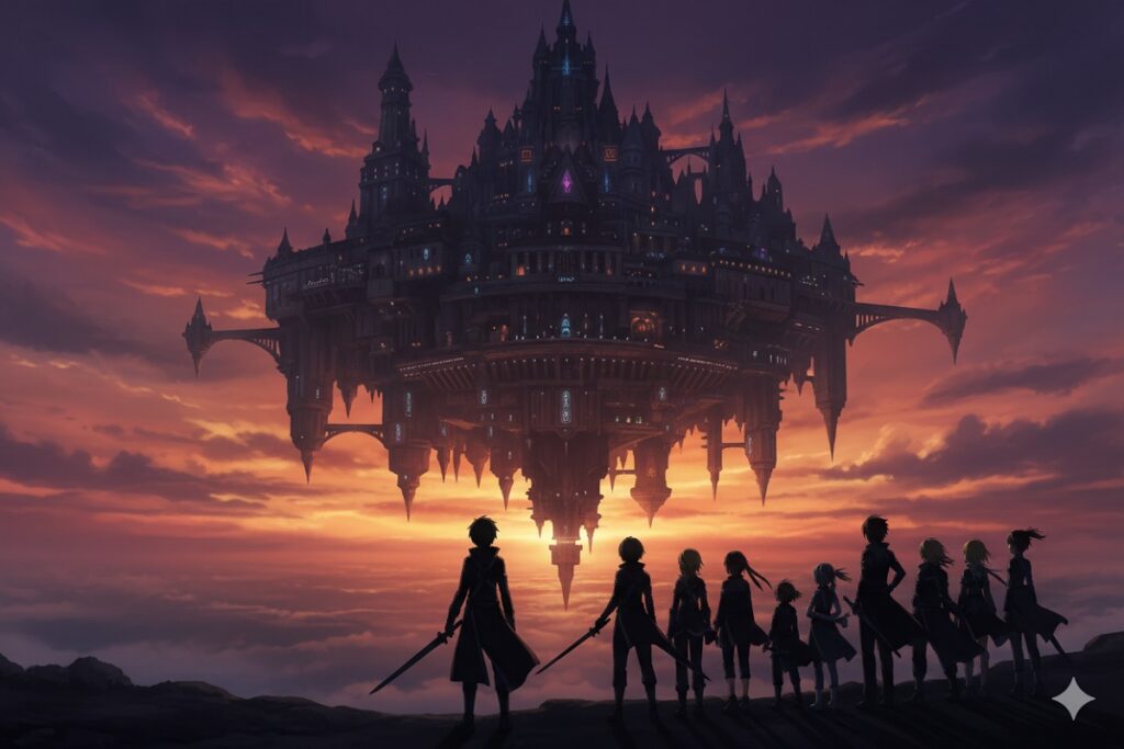 château flottant comme dans Echoes of Aincrad