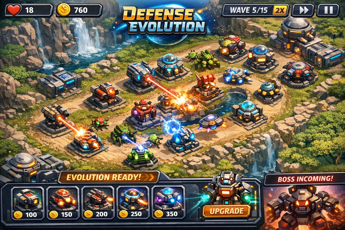 Gameplay d’un jeu de stratégie comme Defense Evolution