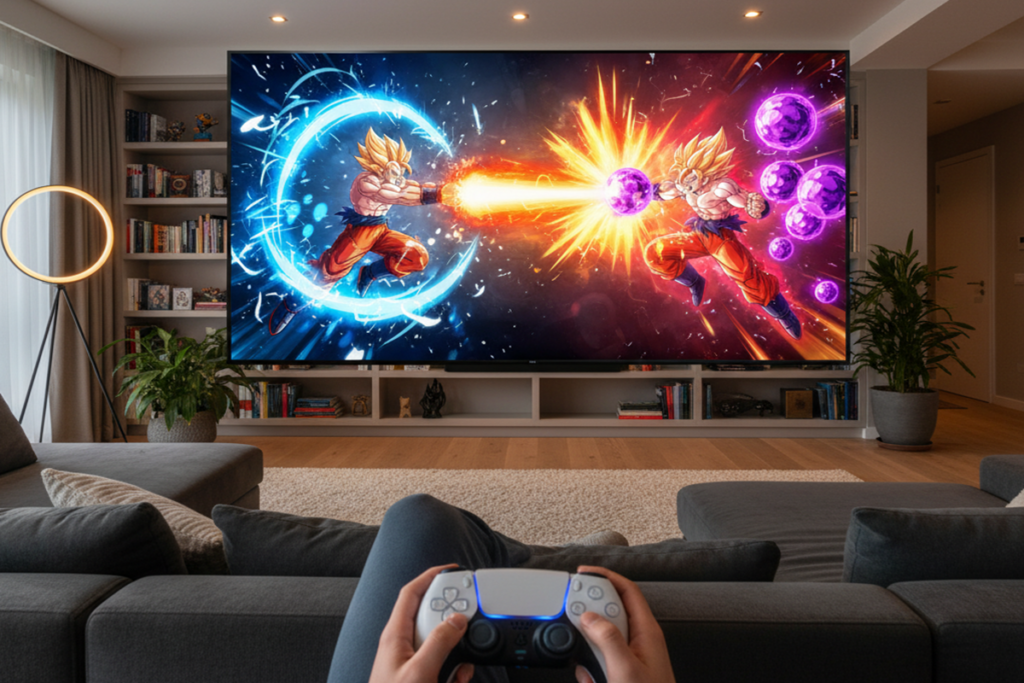 Un joueur jouant à Dragon Ball : Sparking ! ZERO