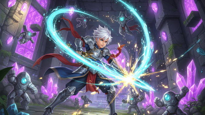Gameplay d’un jeu roguelite similaire à Dragon Quest Smash/Grow