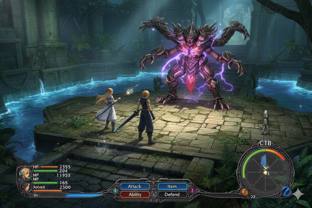 gameplay d’un jeu inspiré de l'épisode Final Fantasy X