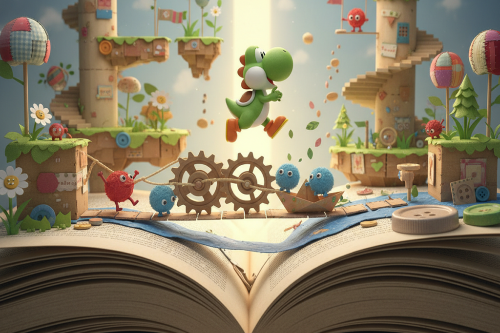 Gameplay d’un jeu similaire à Yoshi and the Mysterious Book