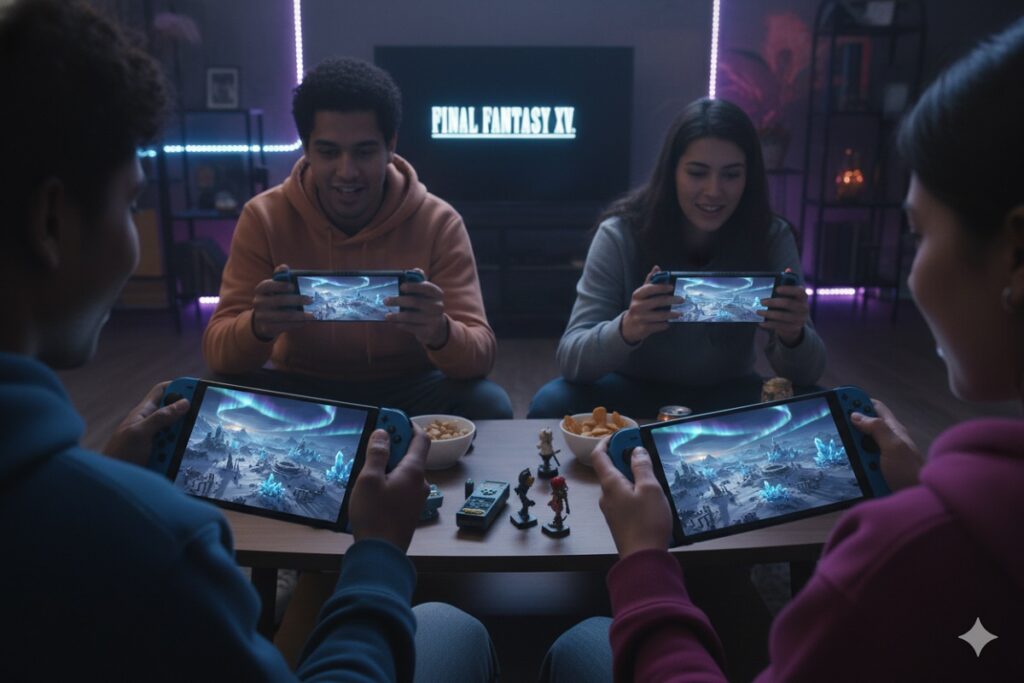 gamers découvrant l’’extension de Final Fantasy XIV