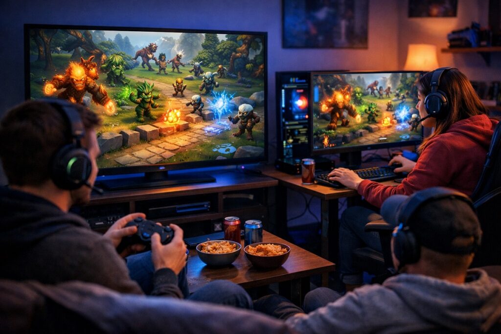 gamers jouant à  Riftbound 