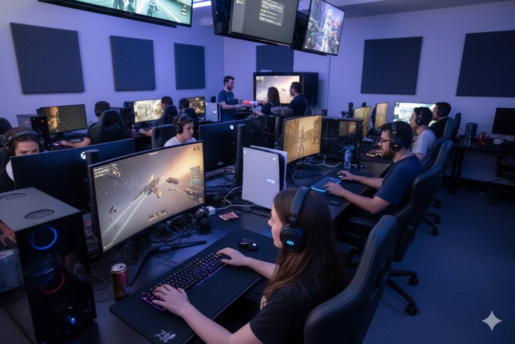 gamers testant le jeu The Expanse: Osiris Reborn