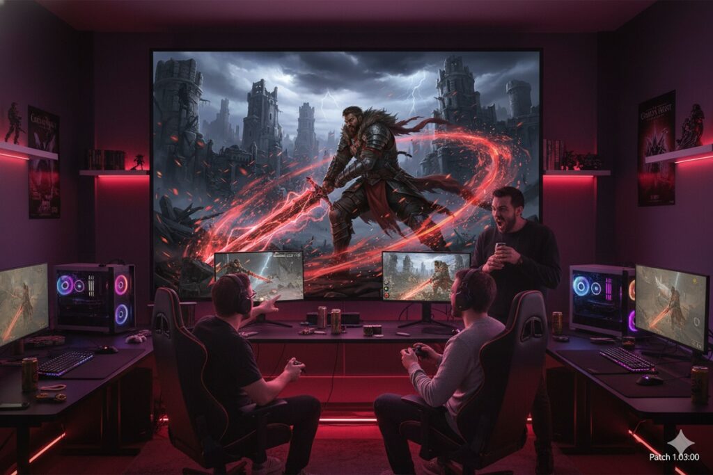 gamers testant le patch 1.03.00 de Crimson Desert