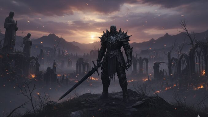 guerrier en armure comme dans Mortal Shell II