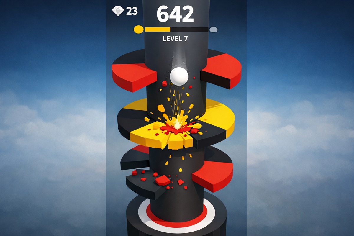 Gaming d’un jeu d’arcade comme Helix Jump