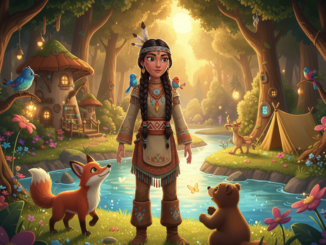 Illustration d’un personnage similaire à Pocahontas