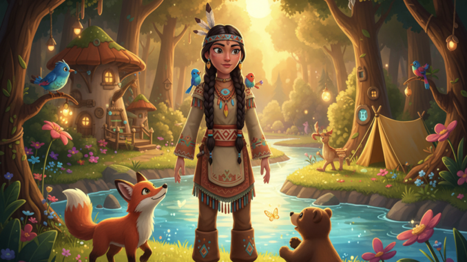 Illustration d’un personnage similaire à Pocahontas