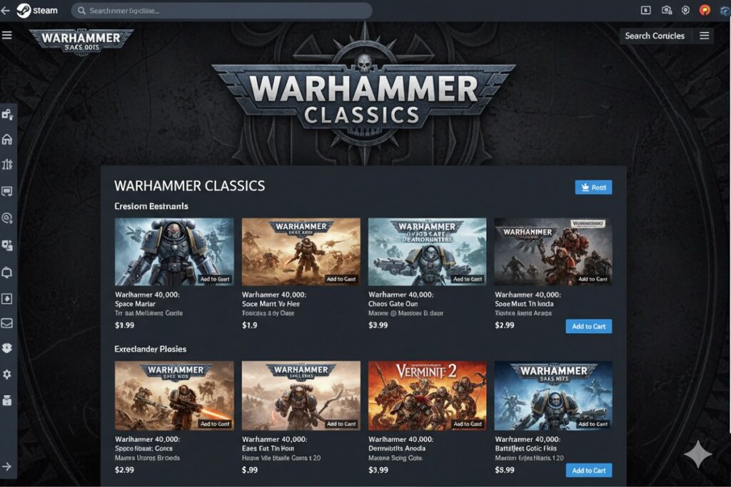 jeux cultes du label Warhammer Classics sur Steam