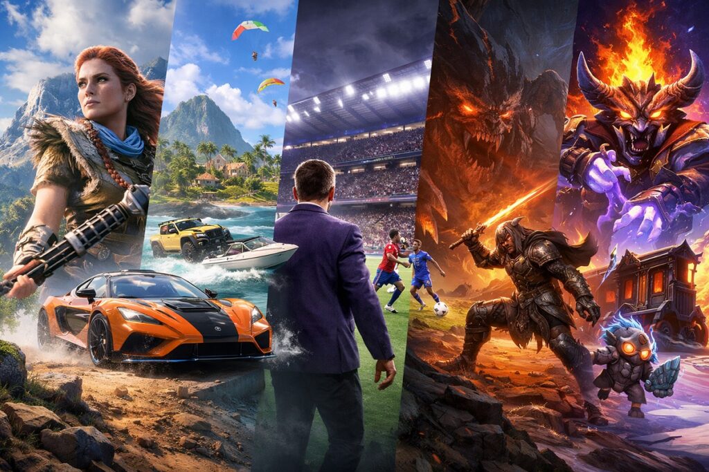 montage de jeux inclus dans le PS Plus Extra