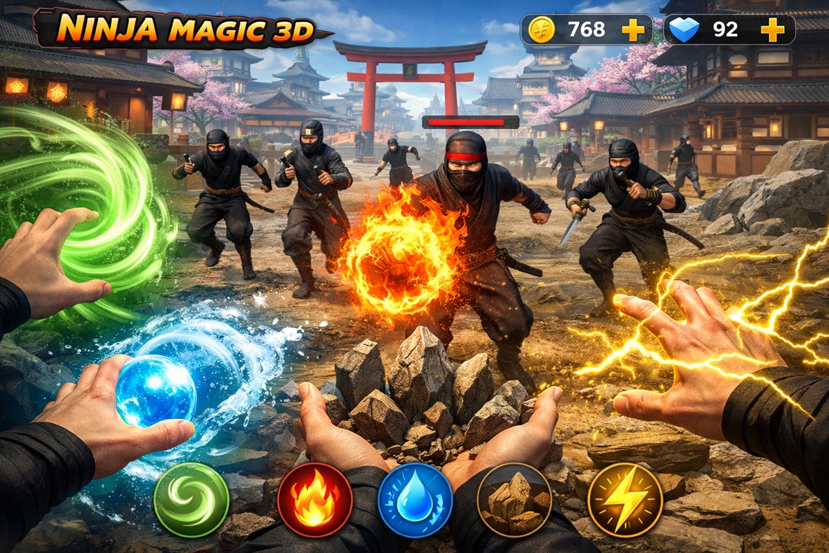 Gameplay d’un jeu mobile comme Ninja Magic 3D