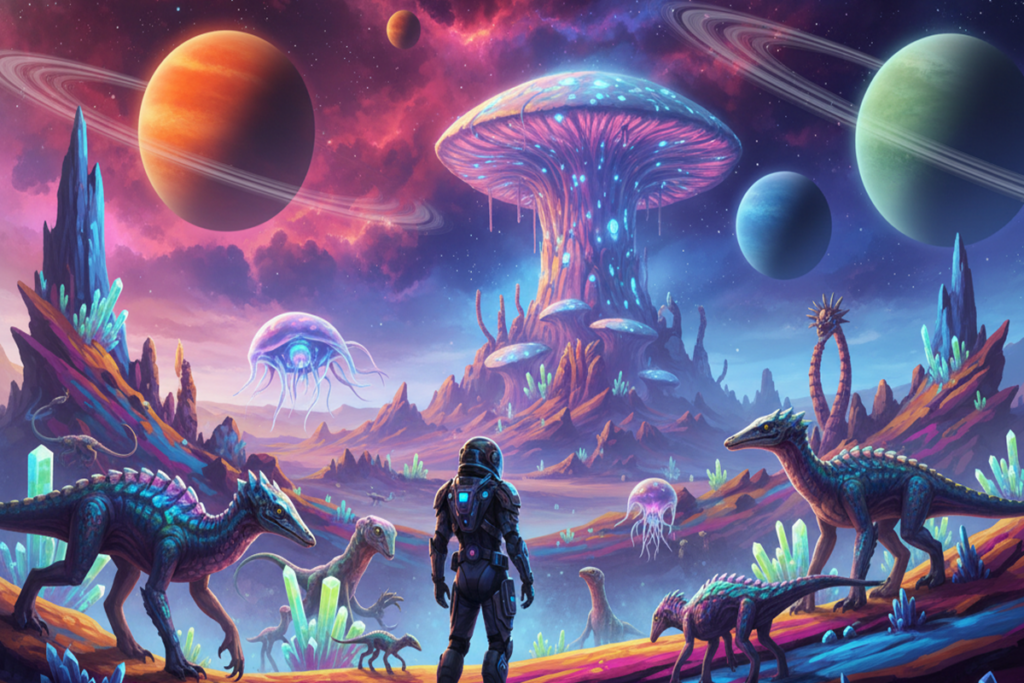 Gameplay d’un jeu similaire à No Man’s Sky